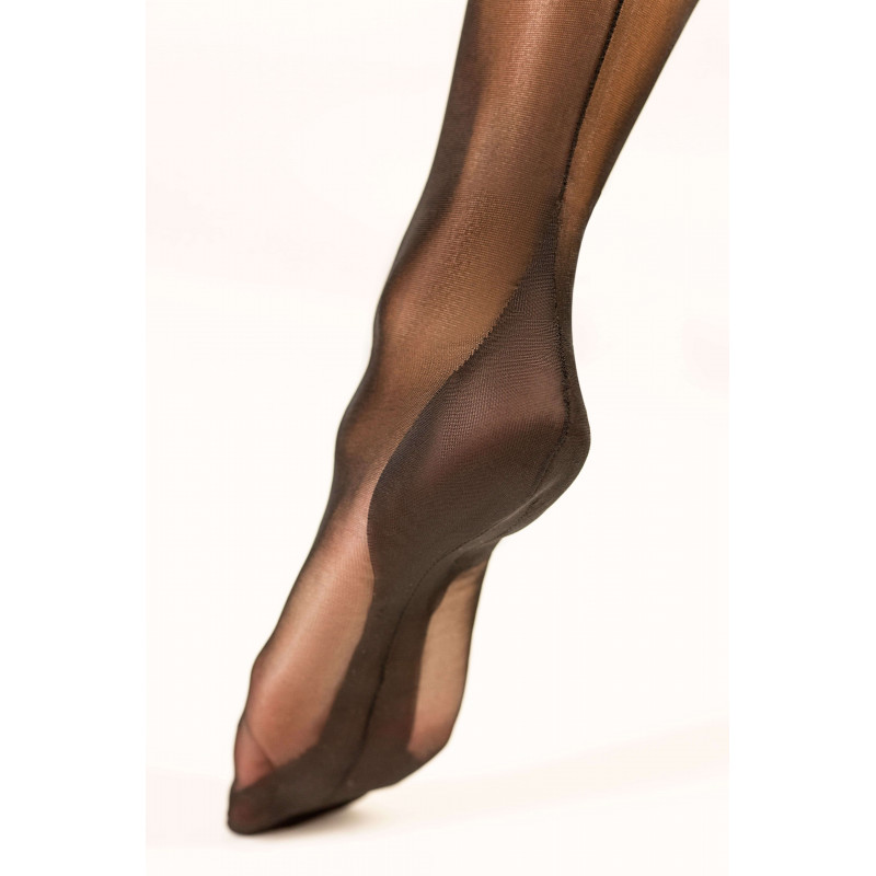 Bas Nylon Vintage Maryland - Fully Fashioned Avec Coutures, Taille 1 (8.5) - Beige/Marron - Neuf Avec étiquettes